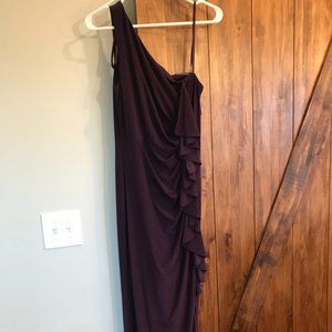 One Shoulder Ruffle Long Dress